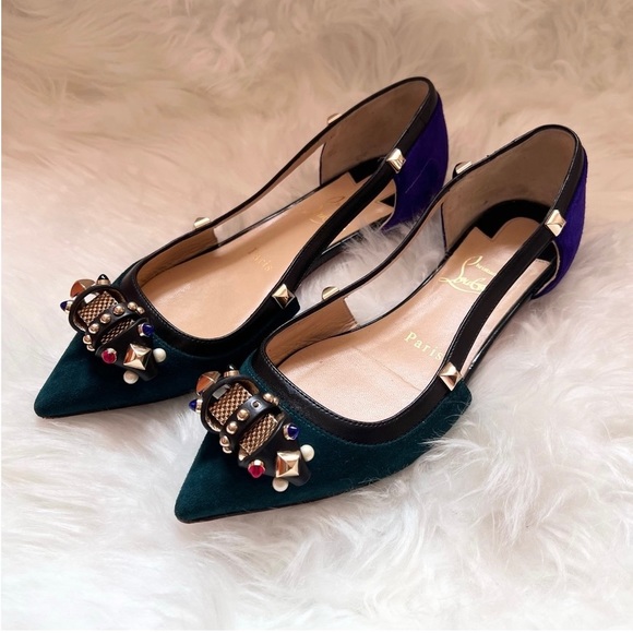 CHRISTIAN LOUBOUTIN Tudor Young Embellished Flats - Picture 4 of 9